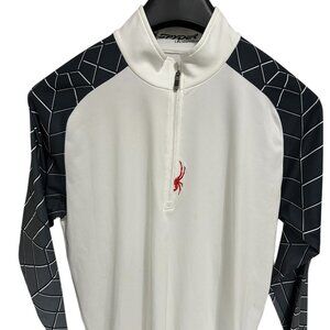 Spyder Men's Size Large Pullover Sweater Half Zip Unique Black White